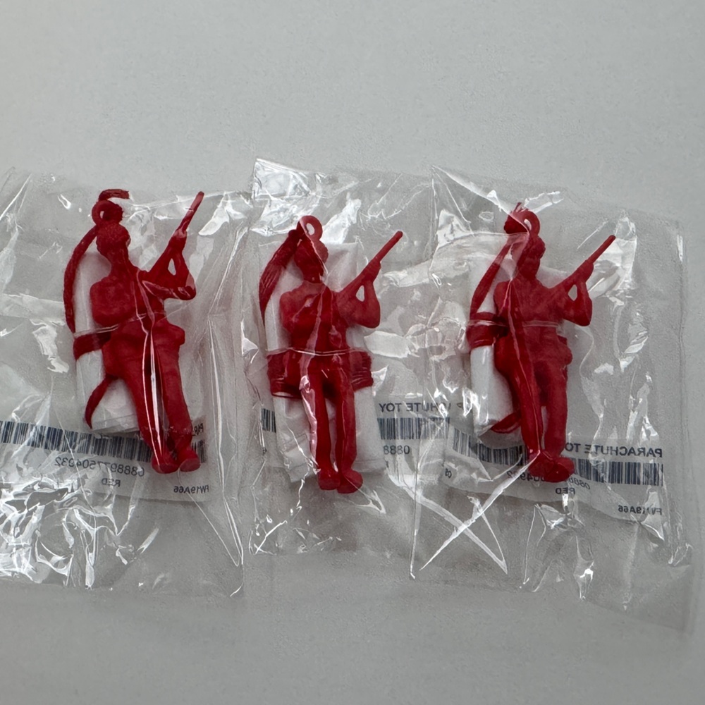 NWT Supreme Red Parachute Toy set of three